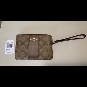 Coach Corner Zip Wristlet
